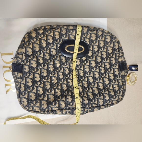 Vintage Christian Dior Trotter Tan and Blue Women's Bag - Picture 11 of 12